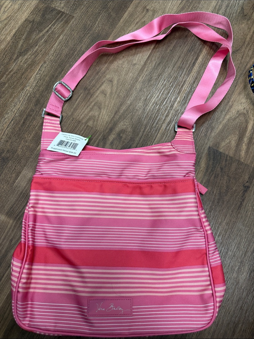 Vera Bradley Pink Tonal Striped Crossbody Bag